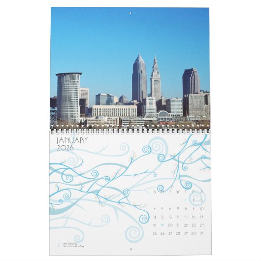 Cleveland City Uitzichten Calendar Kalender (Jan 2026)