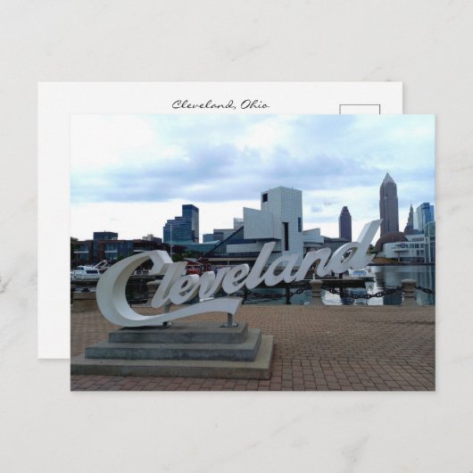 Cleveland Cript Sign, North Coast Habor Briefkaart (Voorkant / Achterkant)