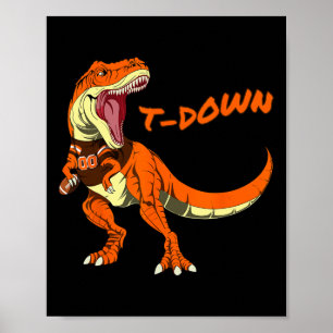 Cleveland Dinosaur Tyrannosaurus Rex Voetbal Aanra Poster