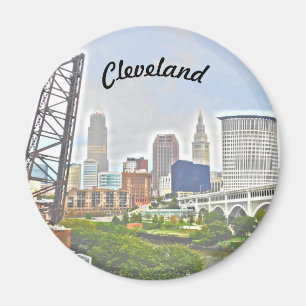 Cleveland Essence (Uitzicht rivieroever) Magnet