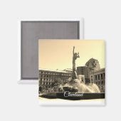 Cleveland Fountain (Sepia) Magneet (Voorkant / Achterkant)