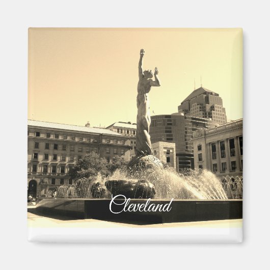 Cleveland Fountain (Sepia) Magneet (Voorkant)