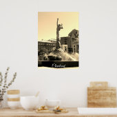 Cleveland Fountain (Sepia) Poster (Keuken)