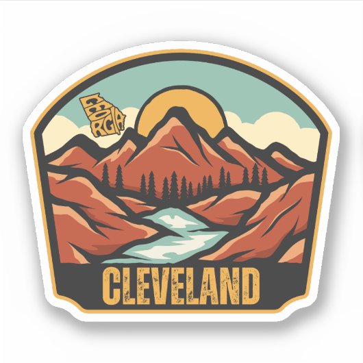 Cleveland, Georgia Sticker (Voorkant)