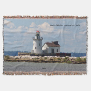Cleveland Harbor Main Entrance Light werpdeken Deken