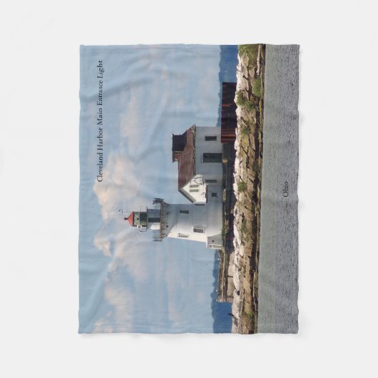 Cleveland Harbour Main Entrance Light Fleece Deken (Voorkant)
