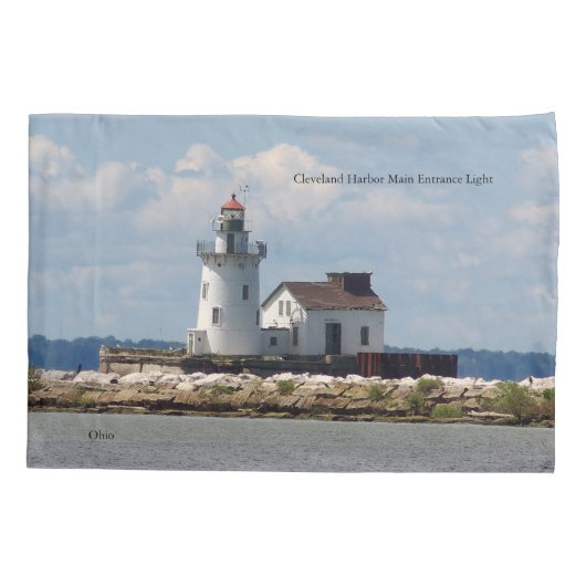 Cleveland Harbour Main Entrance Light Kussensloop (Achterkant)