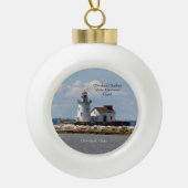 Cleveland Harbour Main Entrance Light-versiering Keramische Bal Ornament (Voorkant)