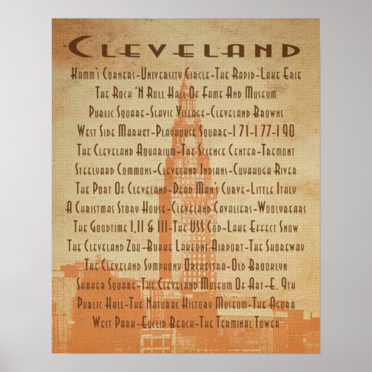 Cleveland - Het zijn Landmarks en Groepen Poster (Voorkant)