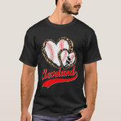  Cleveland Honkbal Leopard Hart Honkbal T-shirt (Voorkant)