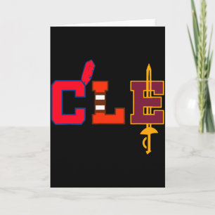 Cleveland Honkbalknuppels Vintage Ohio Cle Retro G Kaart