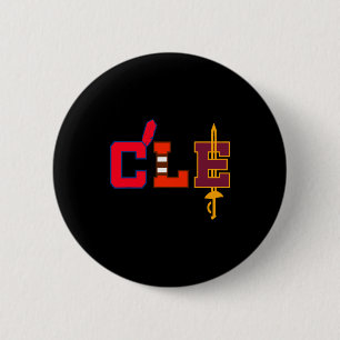 Cleveland honkbalknuppels vintage Ohio Cle retro g Ronde Button 5,7 Cm
