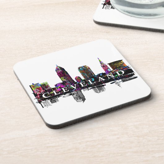 Cleveland in graffiti Beverage Coaster Bier Onderzetter (Linkerzijde)