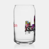 Cleveland in graffiti met monogram blikvorm glas (Rechts)