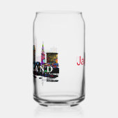 Cleveland in graffiti met monogram blikvorm glas (Links)