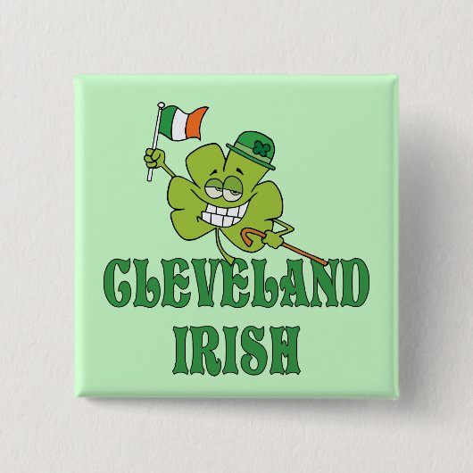 Cleveland Irish Vierkante Button 5,1 Cm (Voorkant)