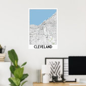 Cleveland kaart poster (Thuiskantoor)