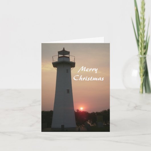 Cleveland Lighthouse-kerstKaart Bedankkaart (Voorkant)