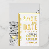 Cleveland Love Locator | Bruiloft Bewaar de datum Folie Uitnodiging (Voorkant)