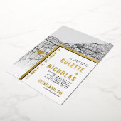 Cleveland Love Locator | Stad thema bruiloft Folie Uitnodiging (Gedraaid)