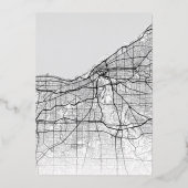 Cleveland Love Locator | Stad thema bruiloft Folie Uitnodiging (Achterkant)