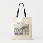 Cleveland Love Locator | Stadsplattegrond Bruiloft Tote Bag (Voorkant)