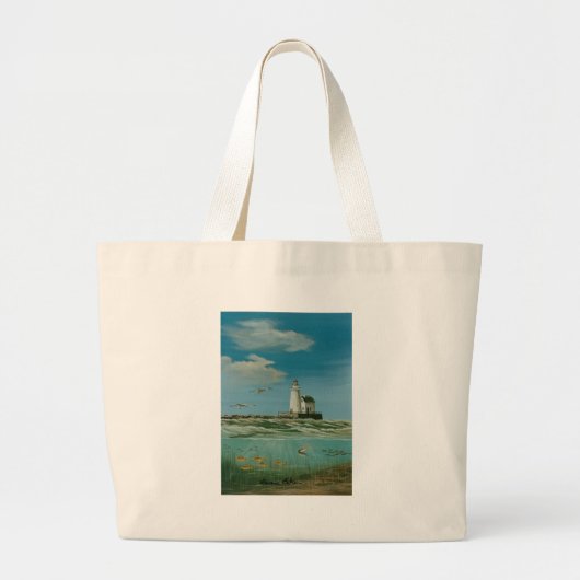 Cleveland Main Lighthouse 1998 Grote Tote Bag (Voorkant)