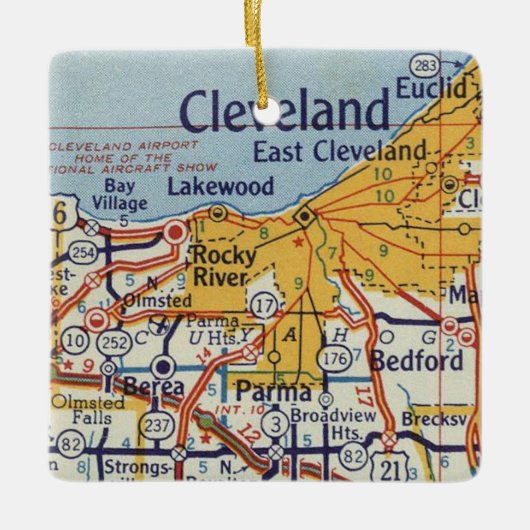 Cleveland  Map Keramisch Ornament (Voorkant)