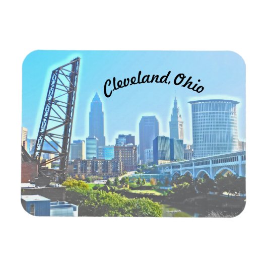 Cleveland Morning (Curved Text) Magnet Magneet (Horizontaal)