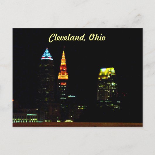 Cleveland Night Skyline Briefkaart (Voorkant)