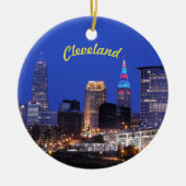 Cleveland Night Skyline Keramisch Ornament (Voorkant)