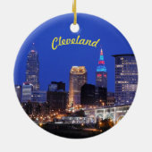 Cleveland Night Skyline Keramisch Ornament (Achterkant)