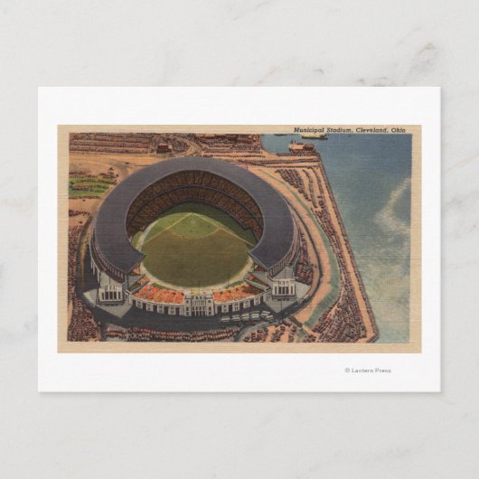 Cleveland, OH — Aerial of Municipal Baseball Briefkaart (Voorkant)