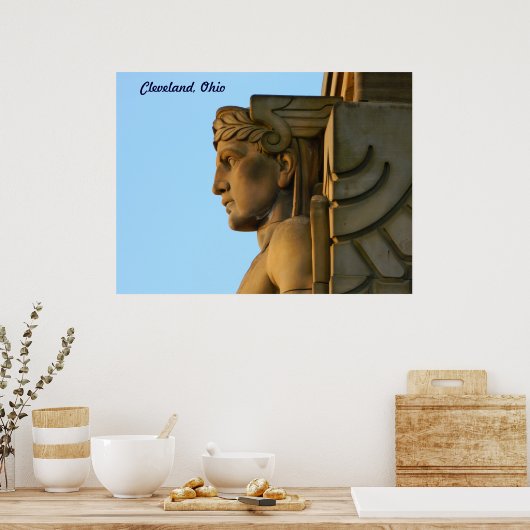 Cleveland OH Bridge Art Deco Poster (Keuken)