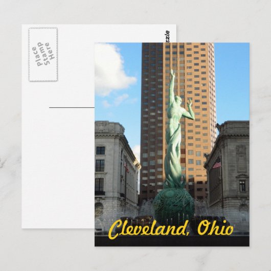 Cleveland, OH Fontein in Sunshine Briefkaart (Voorkant / Achterkant)