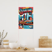 Cleveland OH Graffiti Stedelijk Reisposter Poster (Keuken)