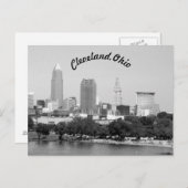 Cleveland, OH Lake Skyline B&W Curve Briefkaart (Voorkant / Achterkant)