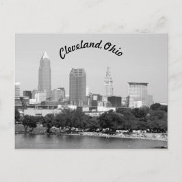 Cleveland, OH Lake Skyline B&W Curve Briefkaart