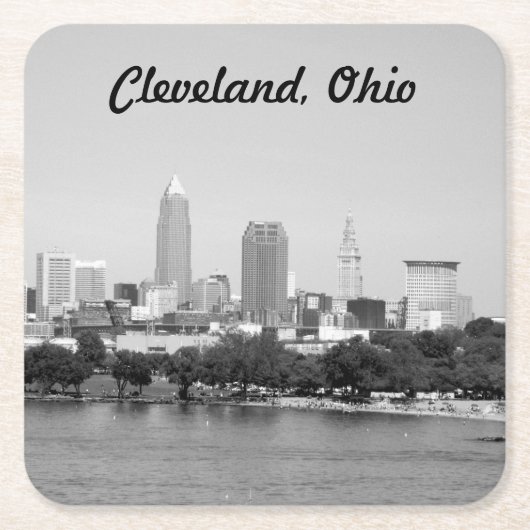Cleveland, OH Lake Skyline Onderzetter (Voorkant)