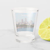 Cleveland OH Lake Skyline Shot Glass Shot Glas (Achterkant)