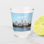 Cleveland OH Lake Skyline Shot Glass Shot Glas (Voorkant)