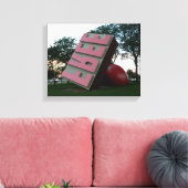 Cleveland OH Landmark (Art) Stamp Canvas Print (Insitu (Woonkamer))