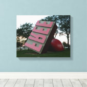 Cleveland OH Landmark (Art) Stamp Canvas Print (Insitu (Houten vloer))