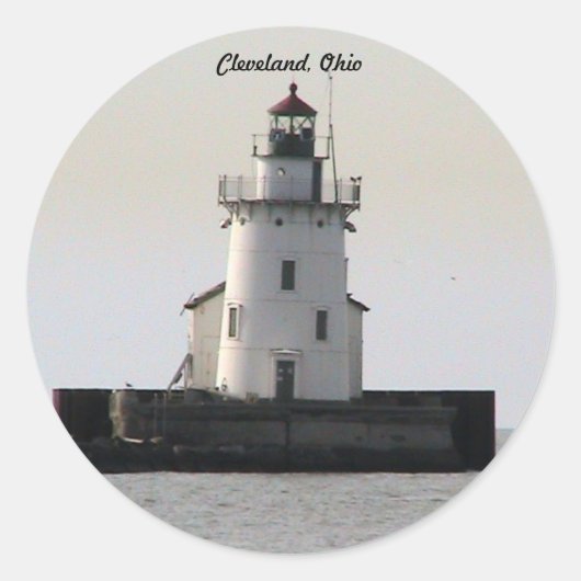 Cleveland OH Lighthouse (Evening) Sticker (Voorkant)