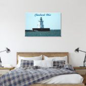 Cleveland, OH Lighthouse Wrapped Canvas Print (Insitu (Slaapkamer))