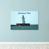 Cleveland, OH Lighthouse Wrapped Canvas Print (Insitu (Houten vloer))
