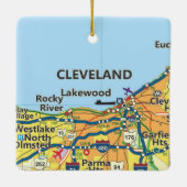 Cleveland OH  Map Keramisch Ornament (Achterkant)