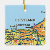 Cleveland OH Map Keramisch Ornament (Voorkant)