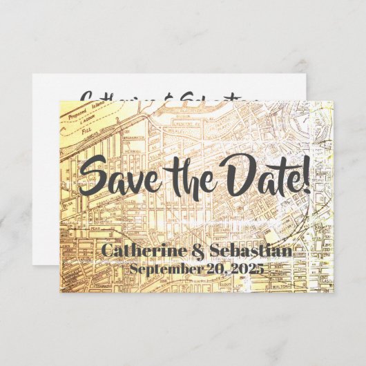 Cleveland, OH  Map Save The Date (Voorkant / Achterkant)