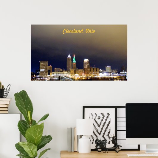 Cleveland, OH Million Dollar Uitzicht Poster (groe (Thuiskantoor)